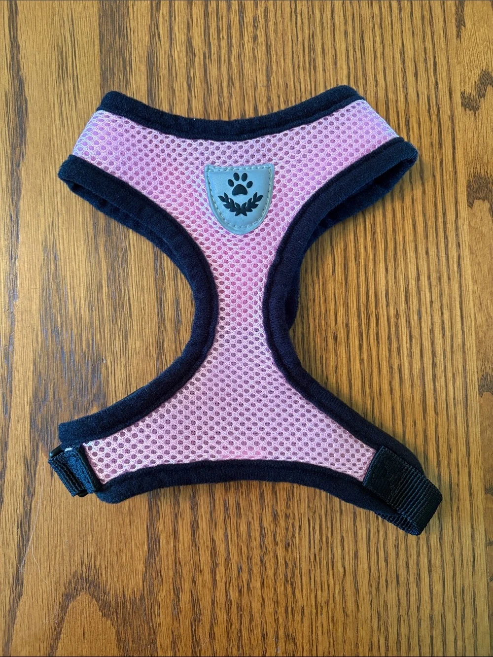 Pink Mesh Dog Harness with Paw Crest